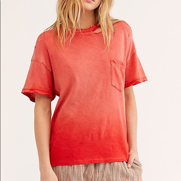 Free people distressed shirt Clearance